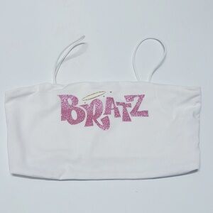 SHEIN White Crop Tank Top with Bratz Sz US 4